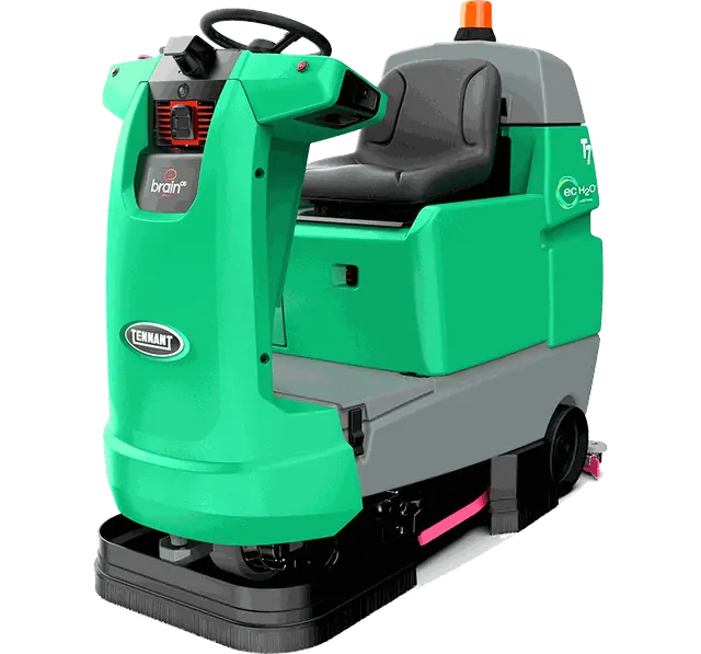 Robotic ride-on floor scrubber